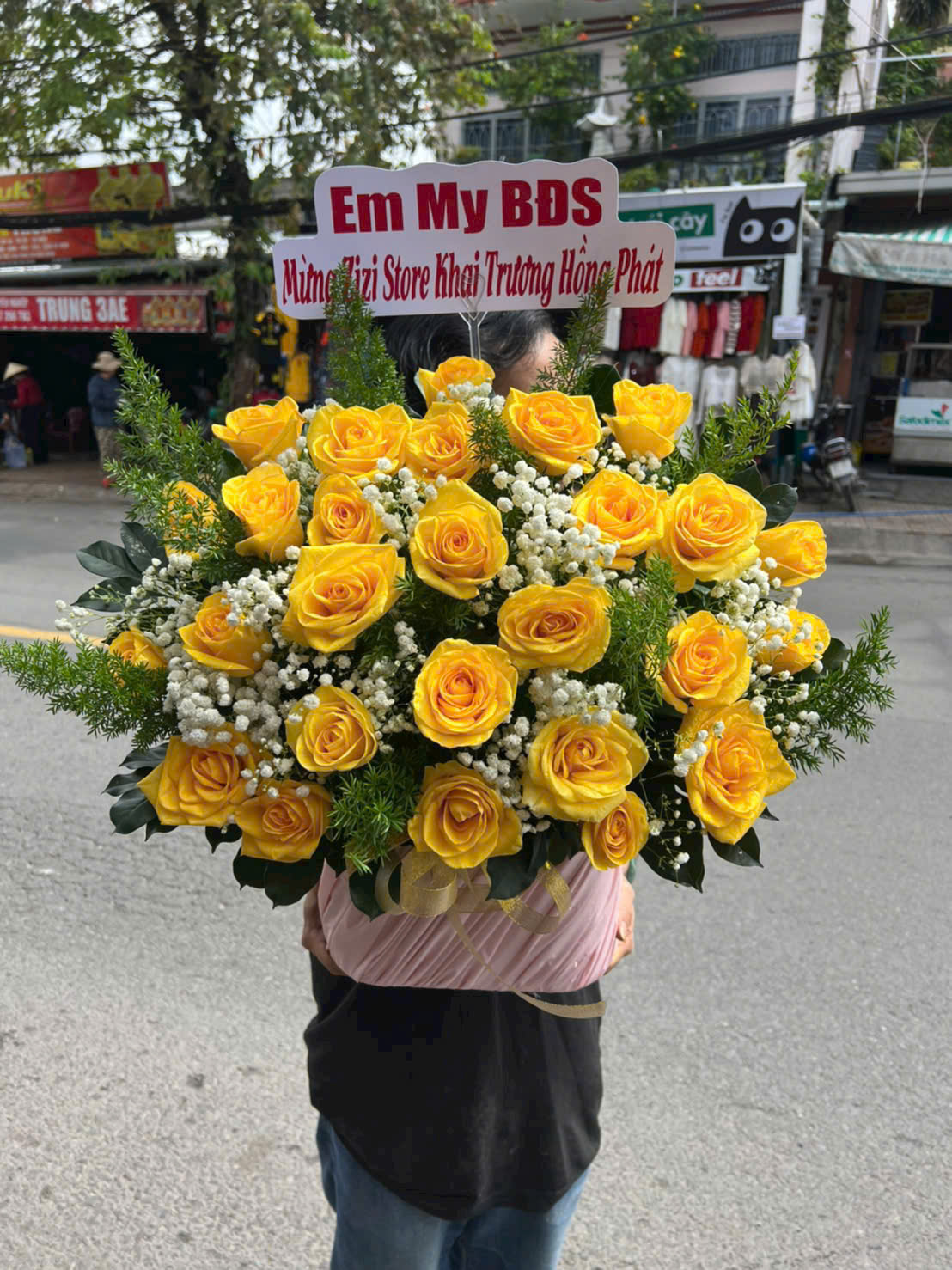 Kệ hoa chúc mừng KHCM-41 Hoa tươi cầu Đồng